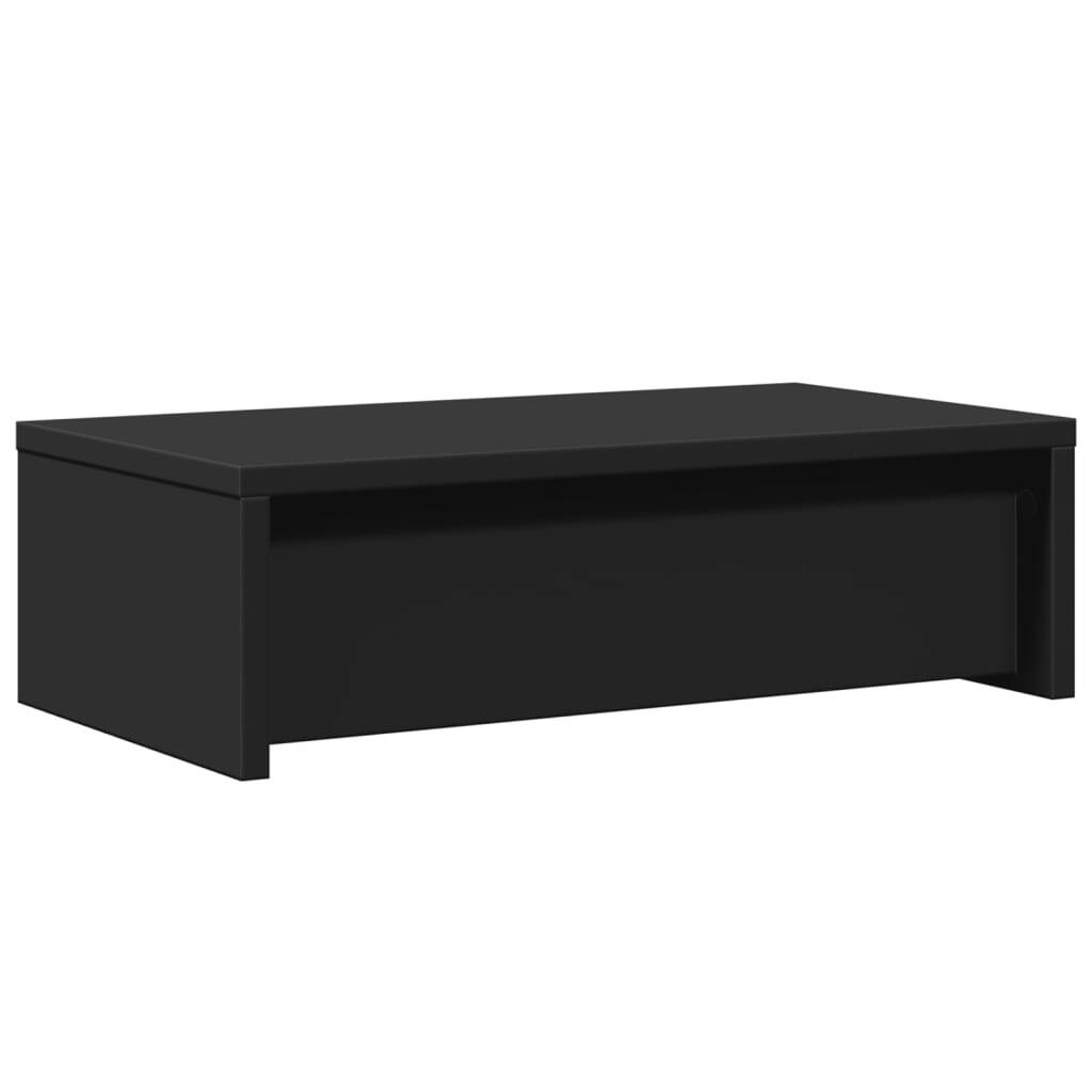 vidaXL Monitor Stand with Drawers Black 50x27x15 cm Engineered Wood