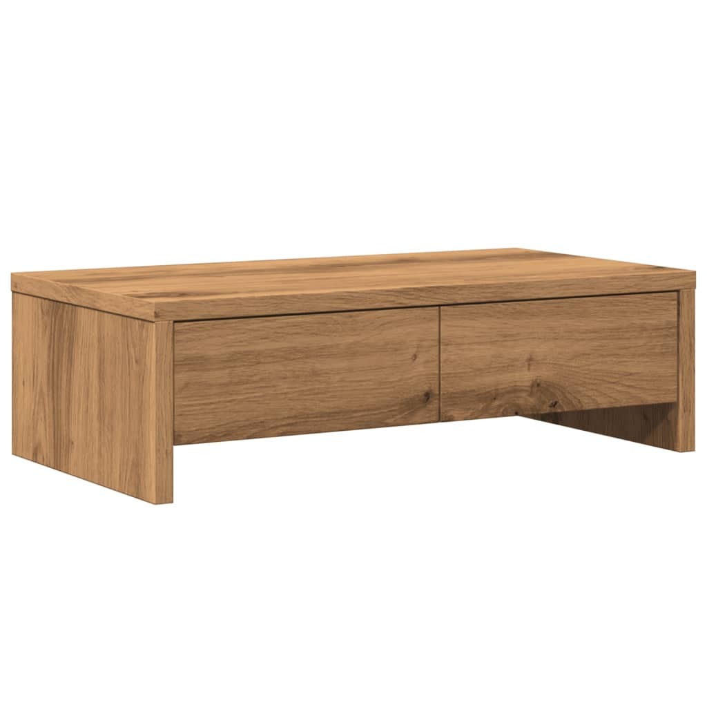 vidaXL Monitor Stand with Drawers Artisian Oak 50x27x15 cm Engineered Wood