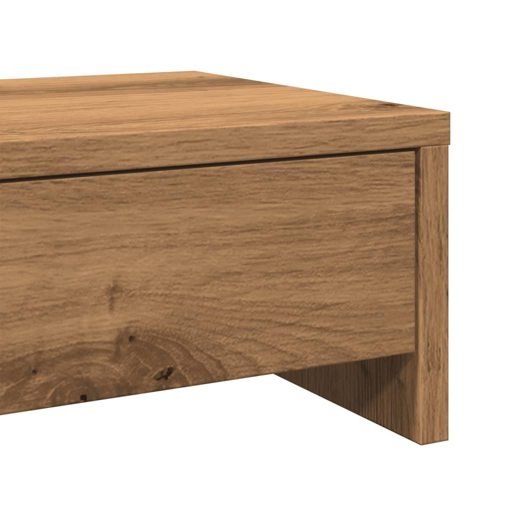 vidaXL Monitor Stand with Drawers Artisian Oak 50x27x15 cm Engineered Wood