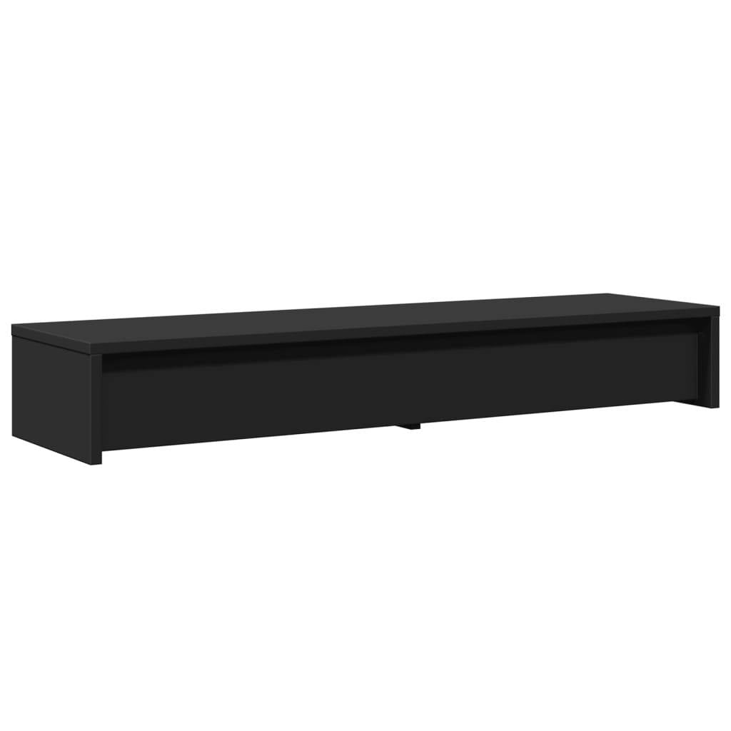 vidaXL Monitor Stand with Drawers Black 100x27x15 cm Engineered Wood