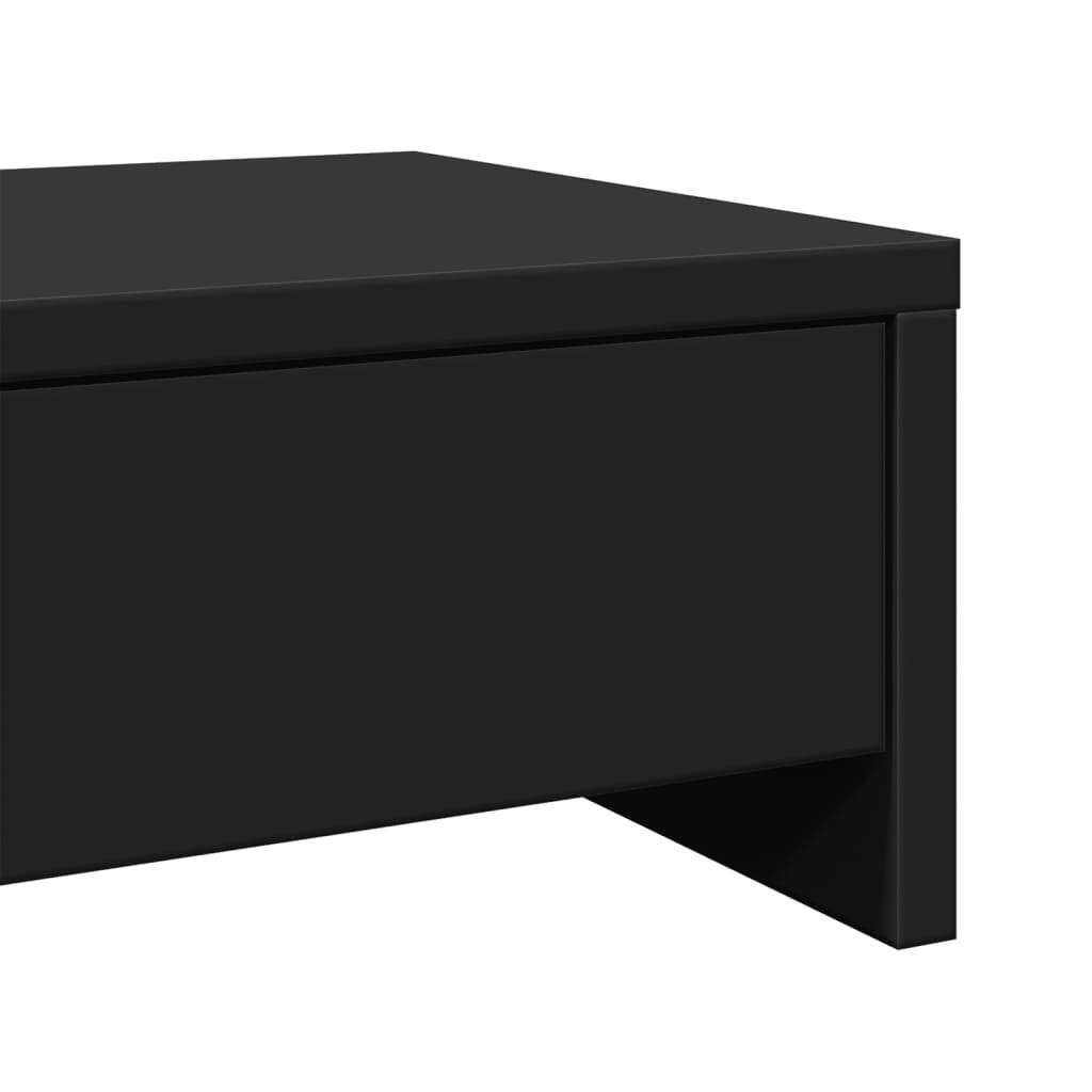 vidaXL Monitor Stand with Drawers Black 100x27x15 cm Engineered Wood