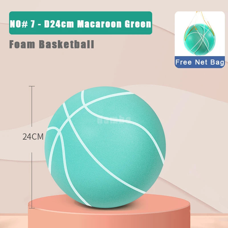 Bouncing Mute Ball Indoor Silent Basketball 24Cm Foam Basketball Silent Soft Ball Air Bounce Basket Ball Size 3/5/7 Sports Toy