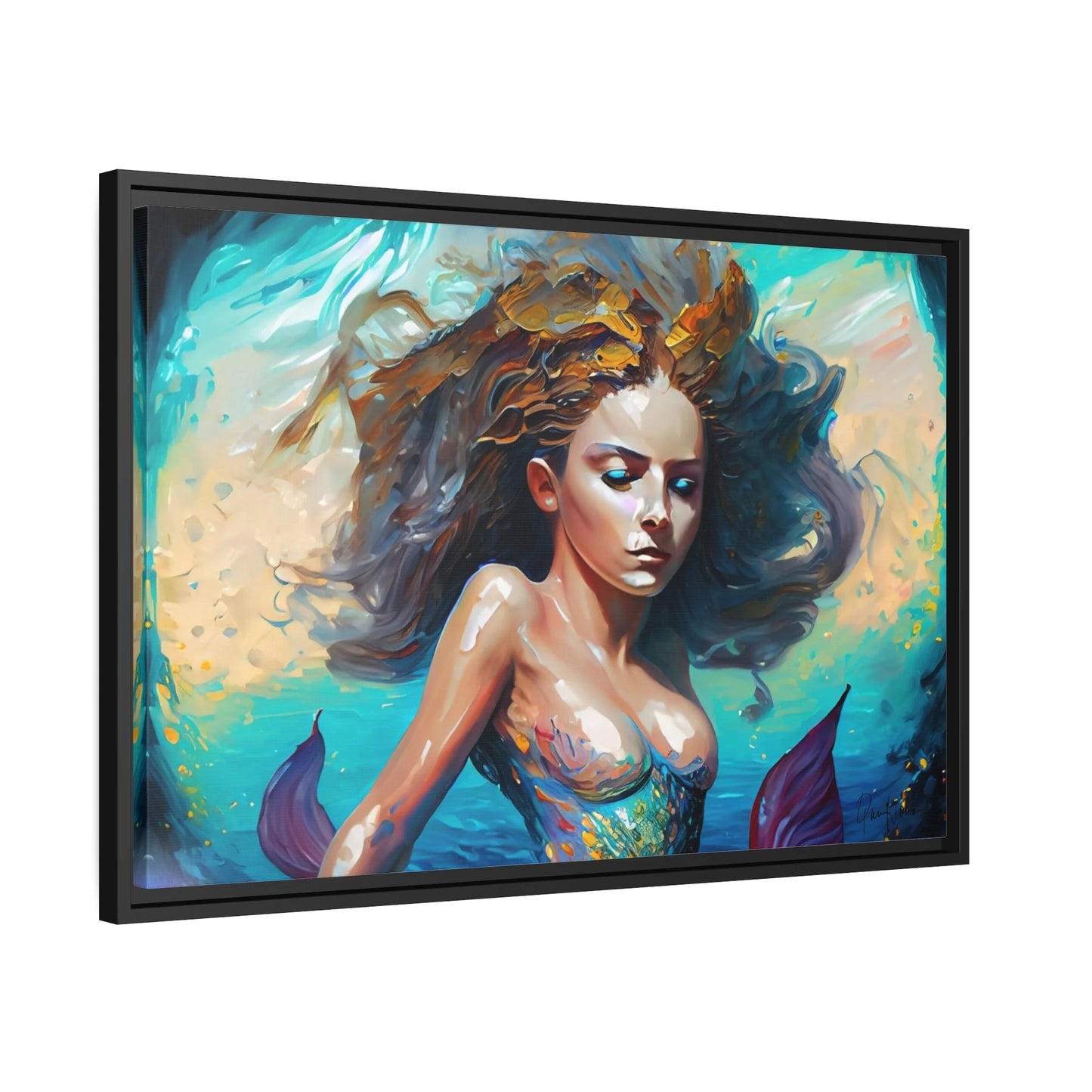 Canvas Wall Art - Mermaid Portrait by Queennoble