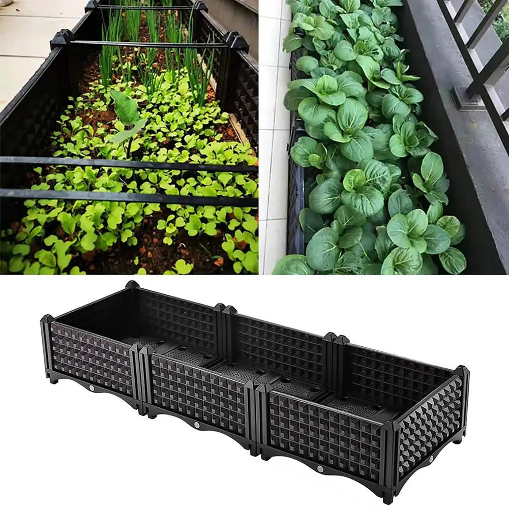 Raised Planter Grow Box Rectangular Flowerpot Elevated Garden Bed Garden Pots & Planters Elevated Garden Bed Garden Decoration