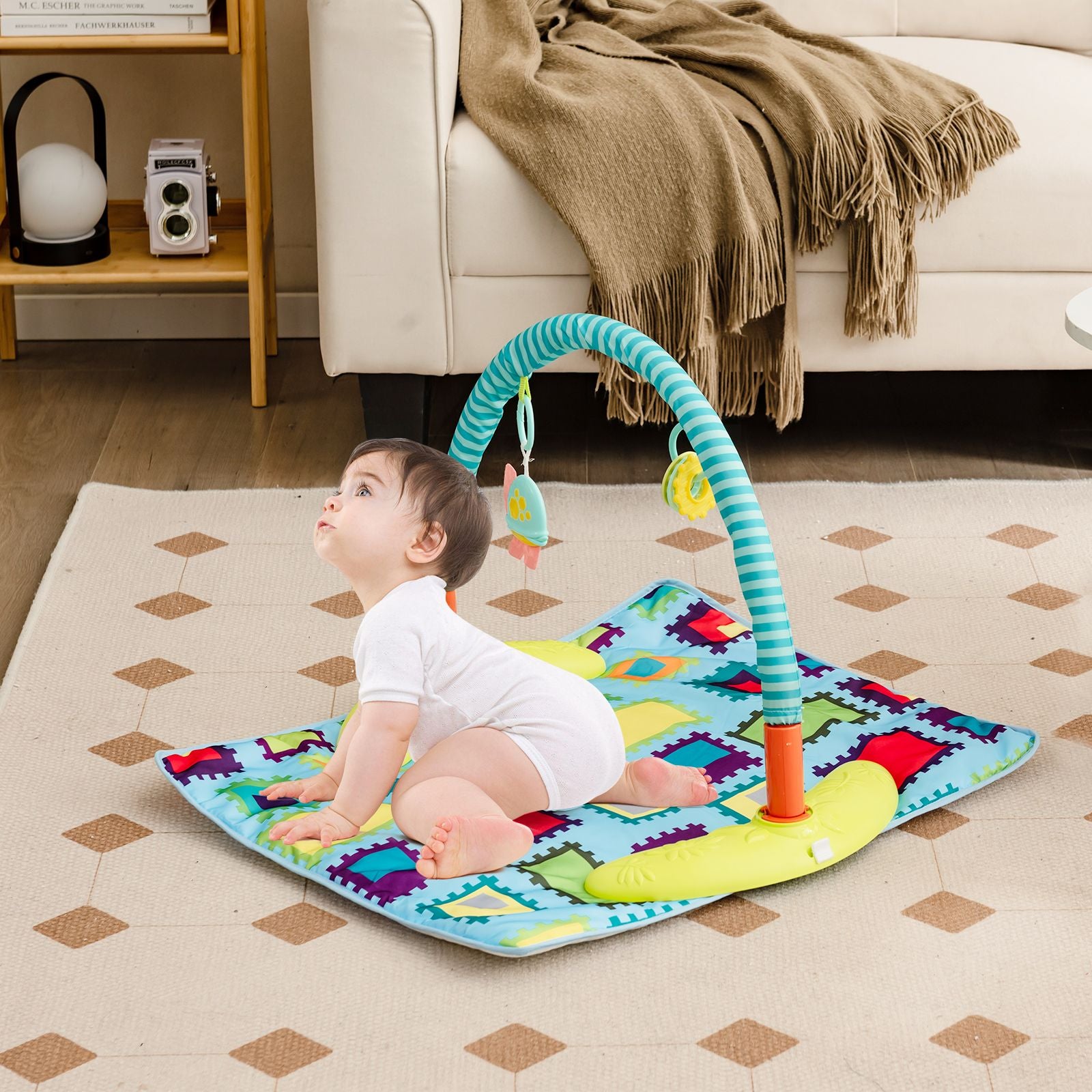 4-In-1 Baby Bouncer Activity Center with 3 Adjustable Heights