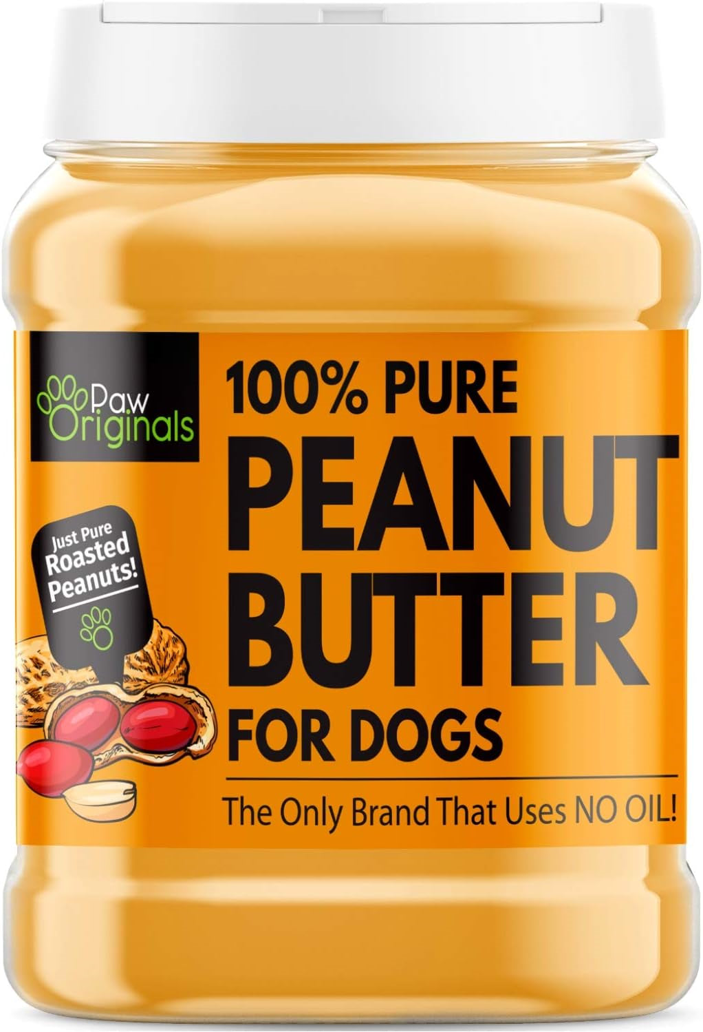 Peanut Butter for Dogs & Puppy - Only Brand with No Added Oil! - No Sugar, Salt,