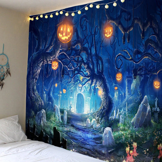 Halloween Wall Tapestry Halloween Party Wallcovering Tapestry Family Bar Halloween DIY Decoration