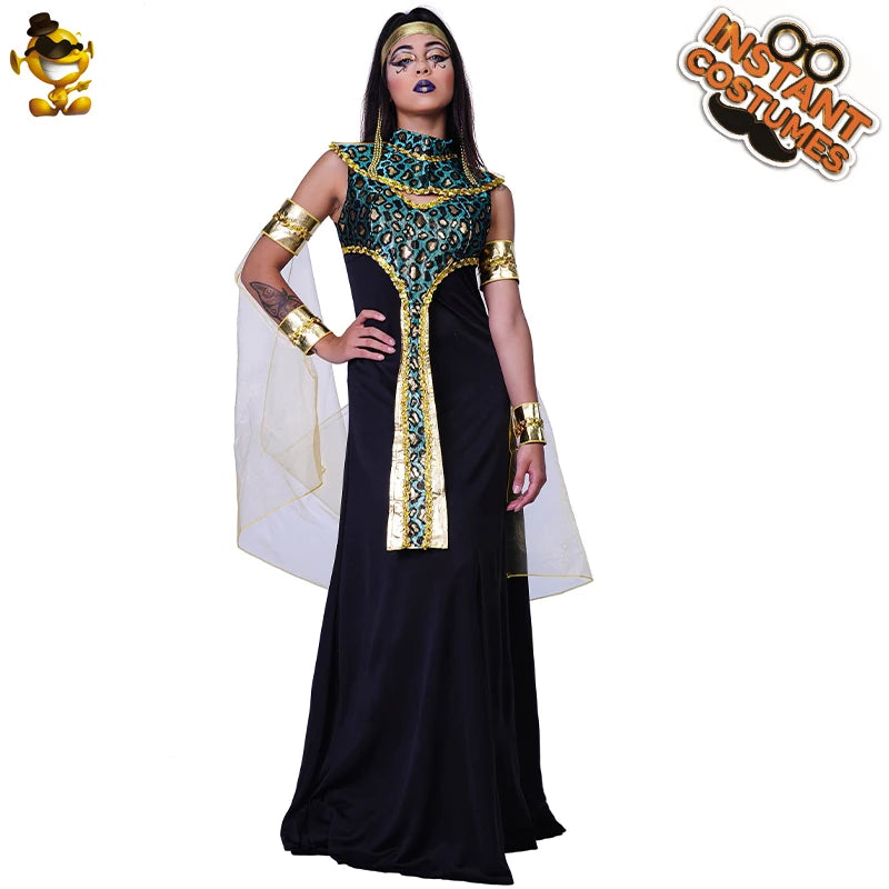 Women Ancient Egyptian Queen Costume Cosplay Halloween Costume Adult Men Egypt Pharaoh Clothes Performance Party