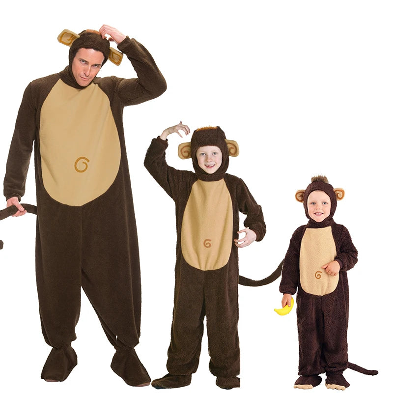 Family Monkey Costume Baby Toddler Monkey Costume Halloween Costume Adult Animal Cosplay 2021