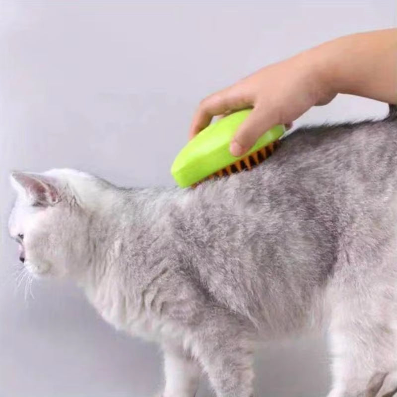 Steamy Dog Brush Electric Spray Cat Hair Brush 3 In1 Dog Steamer Brush for Massage Pet Grooming Removing Tangled and Loose Hair