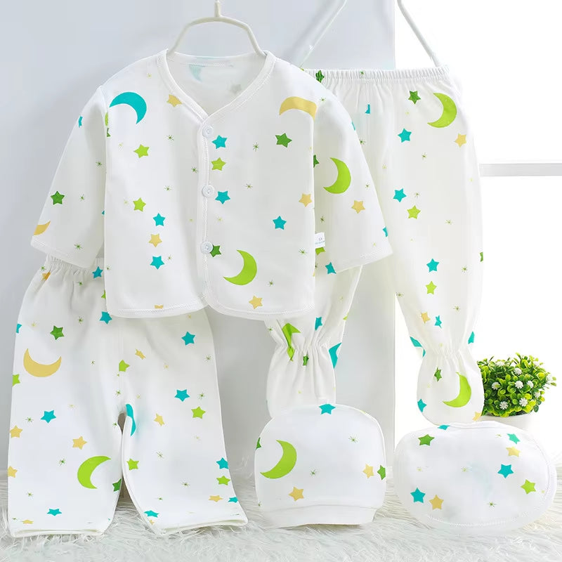 Brand 5Pcs/Set Enfant Newborn Sets Baby Boys Suits Baby Clothes Cotton