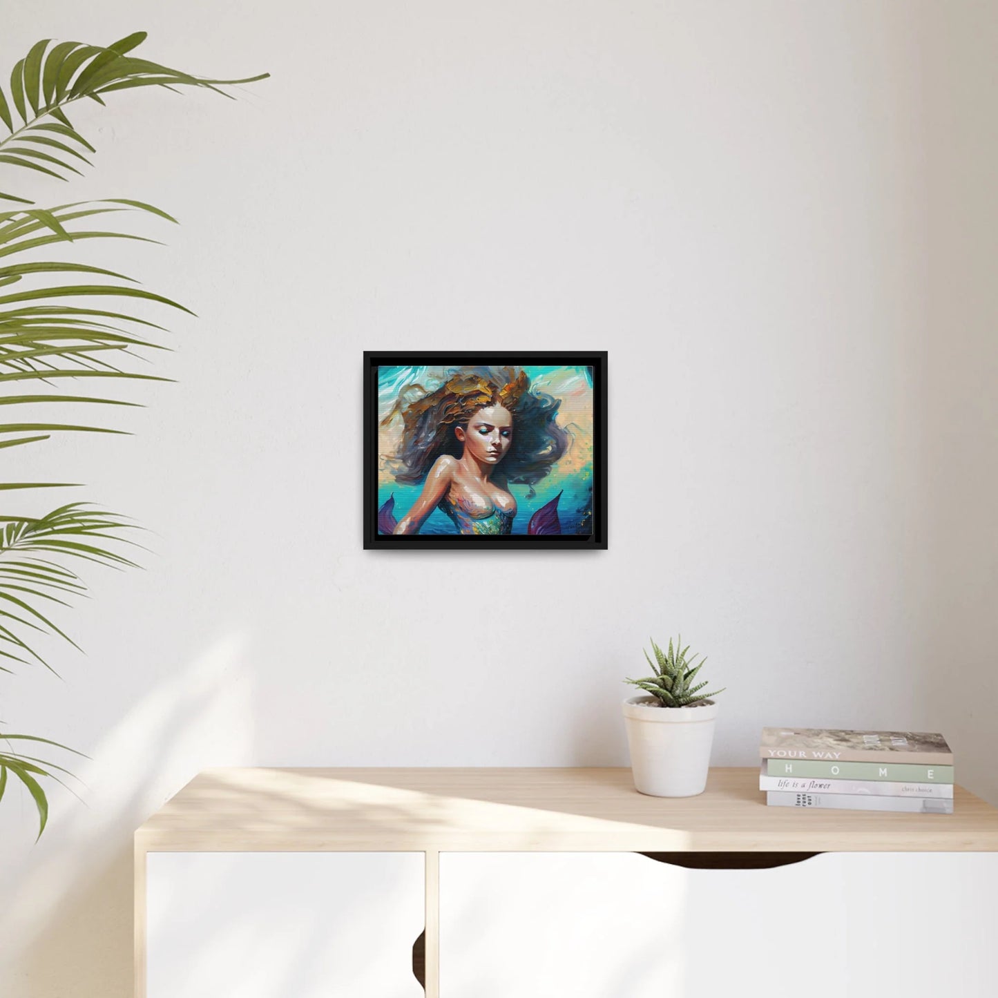 Canvas Wall Art - Mermaid Portrait by Queennoble