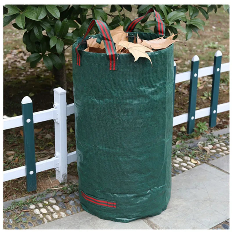 120L-500L Large Capacity Garden Bag Reusable Leaf Sack Trash Can Foldable Garden Garbage Waste Collection Container Storage Bag