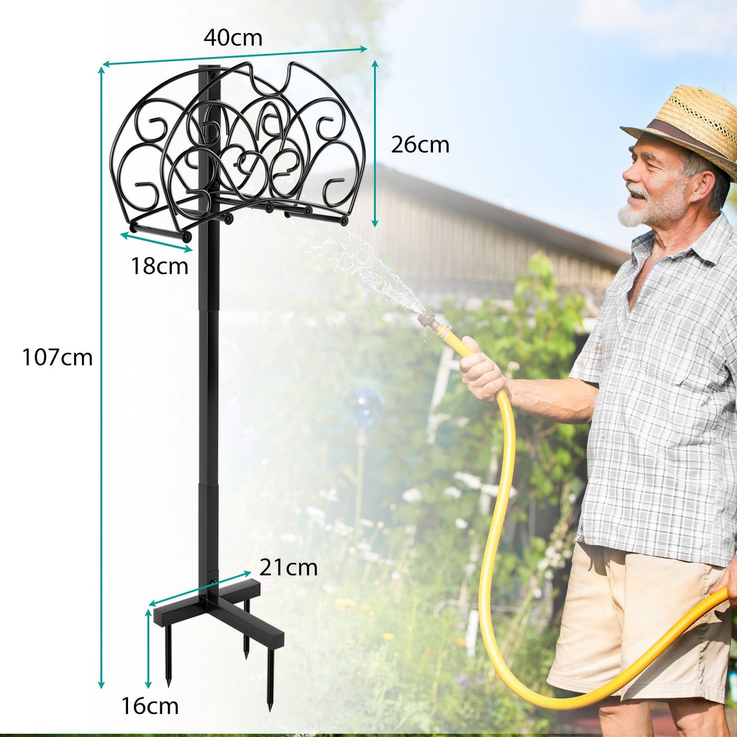 Garden Hose Holder for Outdoor Yard Garden Lawn