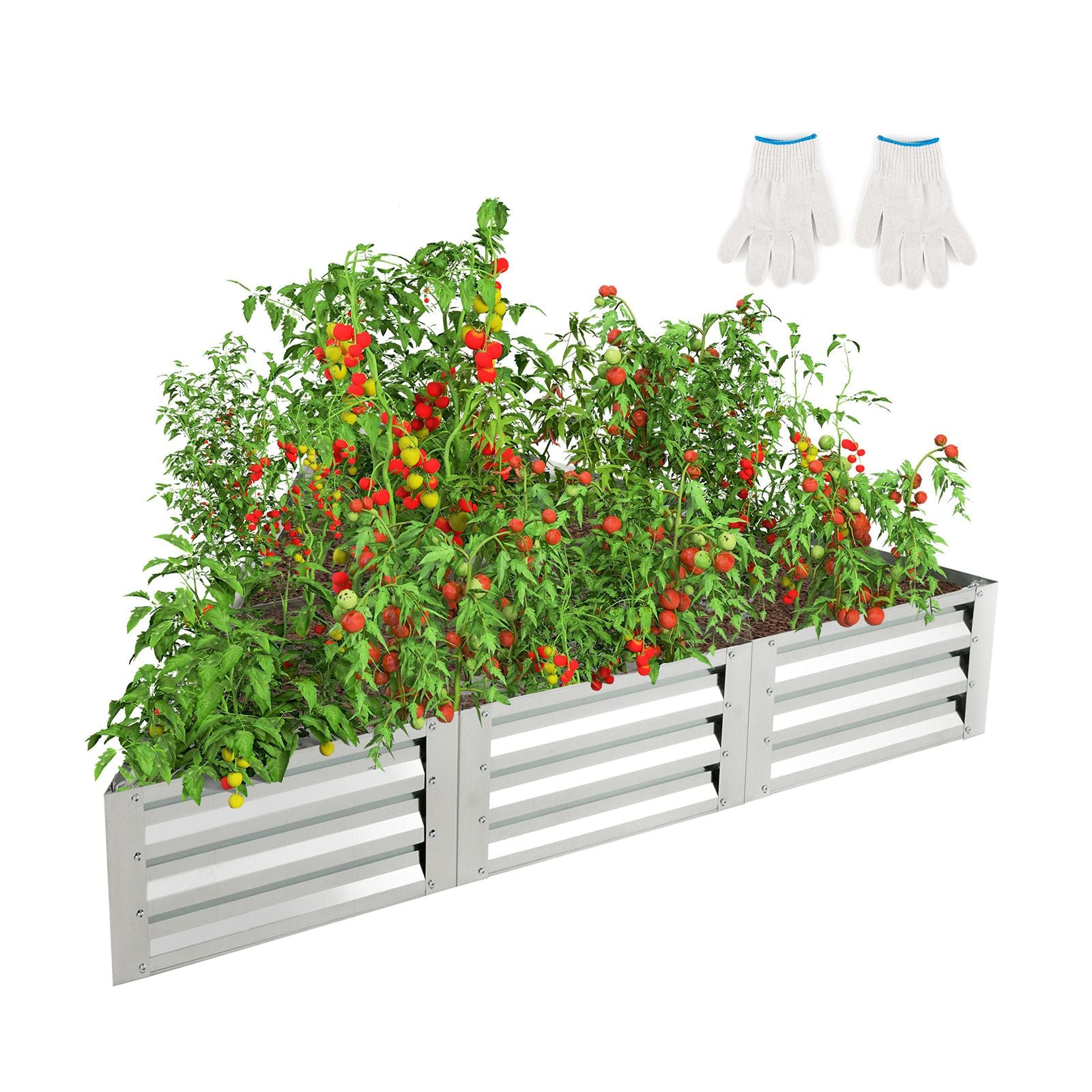 6 Pieces Triangular Galvanized Raised Garden Bed