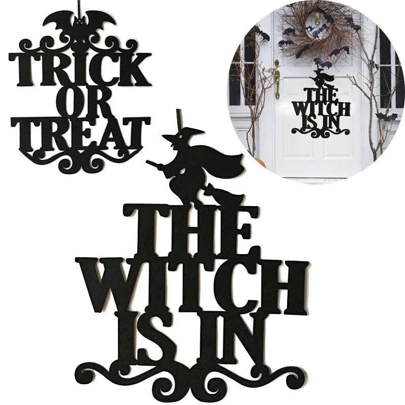 Halloween Door Decoration the Witch Is in Halloween Hanging Sign Door Hanging Ornaments Halloween Party Decoration for Home