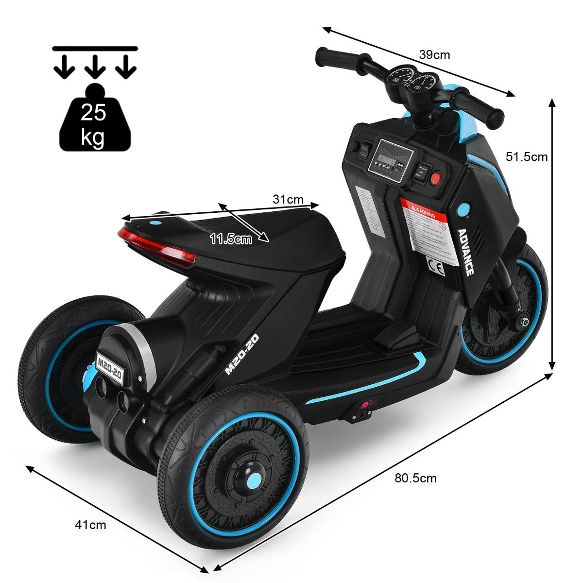 3 Wheels Kids Electric Motorbike with Music