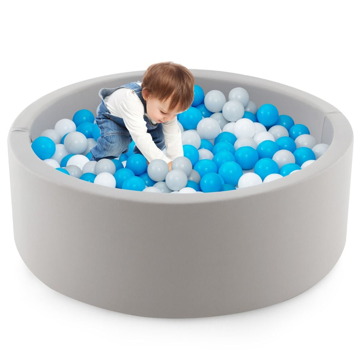 90 X 30Cm Soft round Ball Pool for Toddlers and Baby with 200 Ocean Balls and Storage Bag