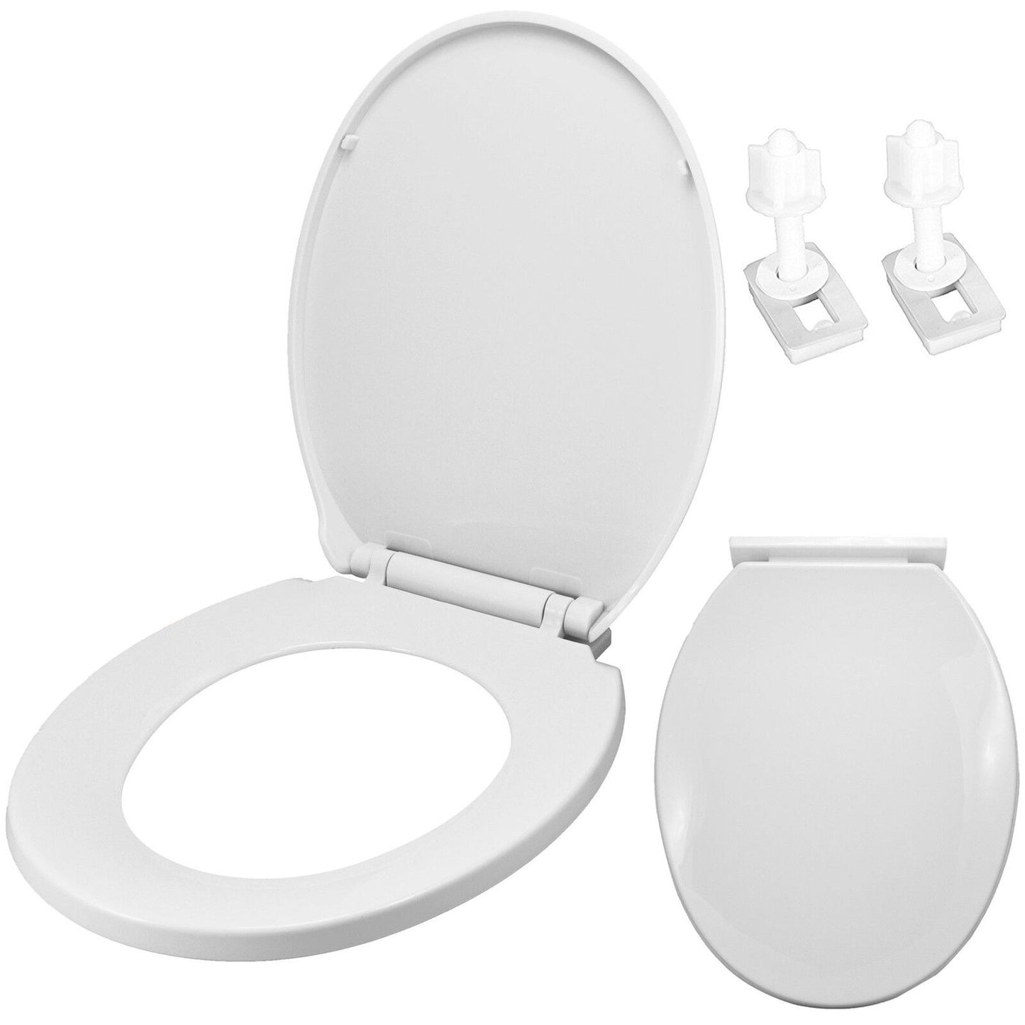 2024 NEW LUXURY BATHROOM SLOW SOFT CLOSE WHITE TOILET SEAT SEATS WC HEAVY DUTY