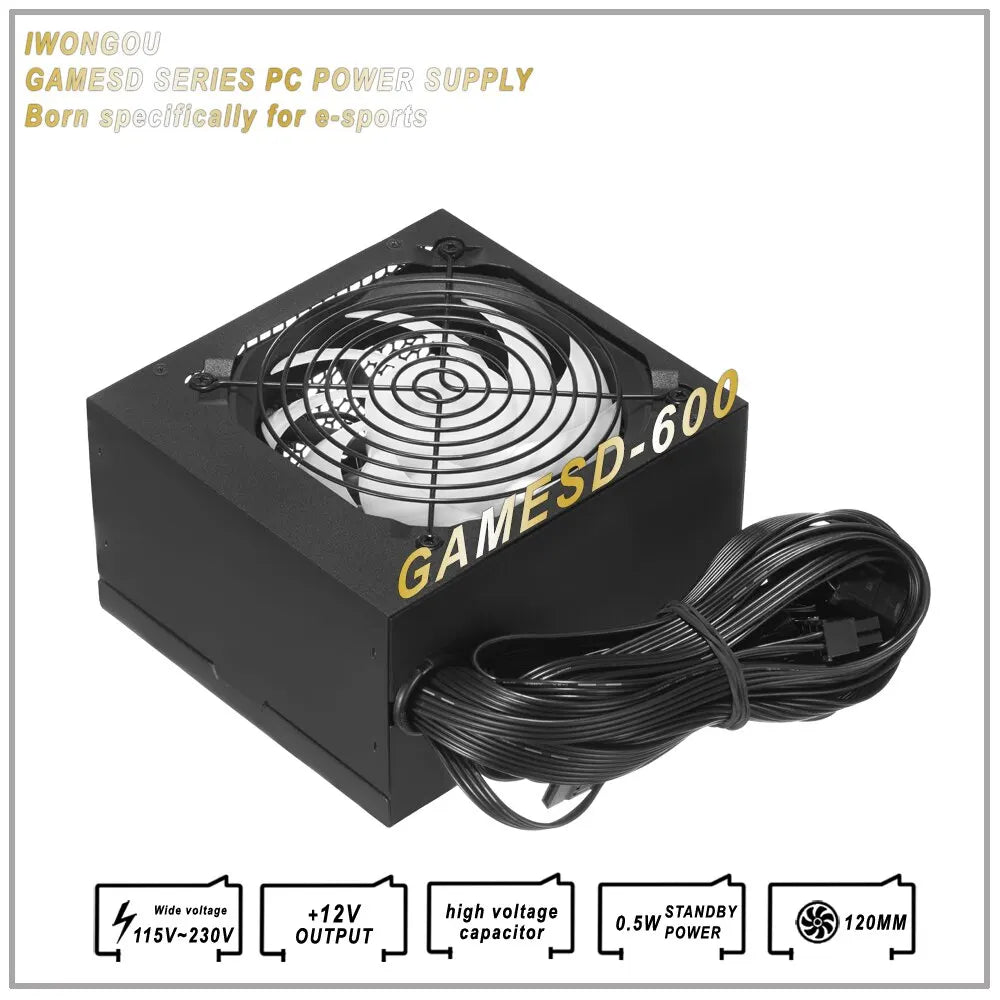 Power Supply for PC 300W 400W 500W 600W Pc Font 110V/220V Active PFC Pico Psu 110V/220V Power Source PC Gamer