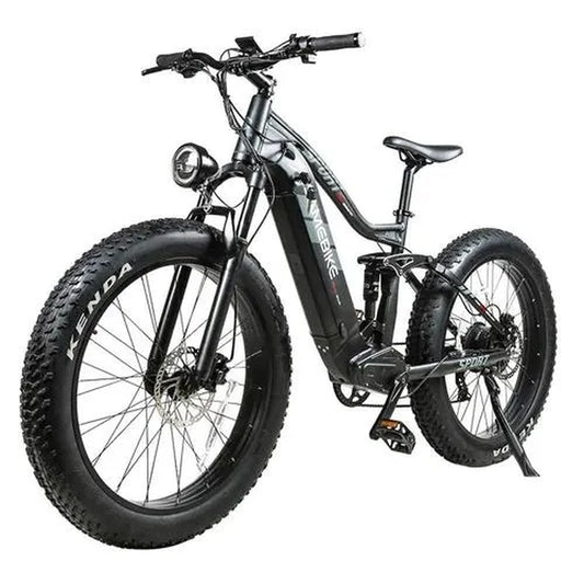 SAMEBIKE RS-A08 Electric Mountain Bike 26*4.0'' KENDA Fat Tires 48V 17Ah SAMSUNG Battery 750W Bafang Motor 35Km/H Max Speed Shimano 7 Speed Gear Double Suspension System - Black