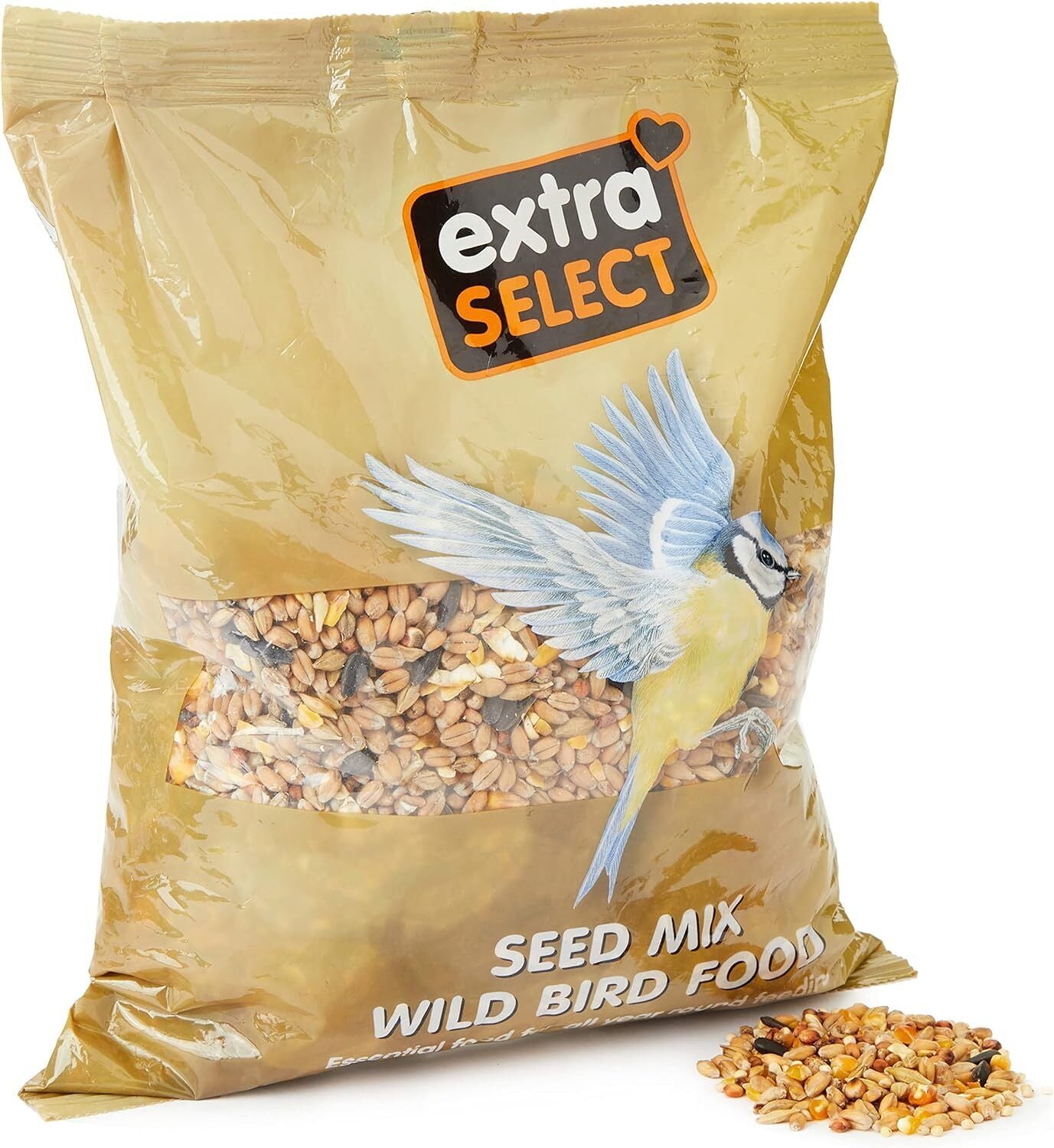 Extra Select Seed Mix Wild Bird Food Nutrient Rich Skin & Coat Health Small Bird