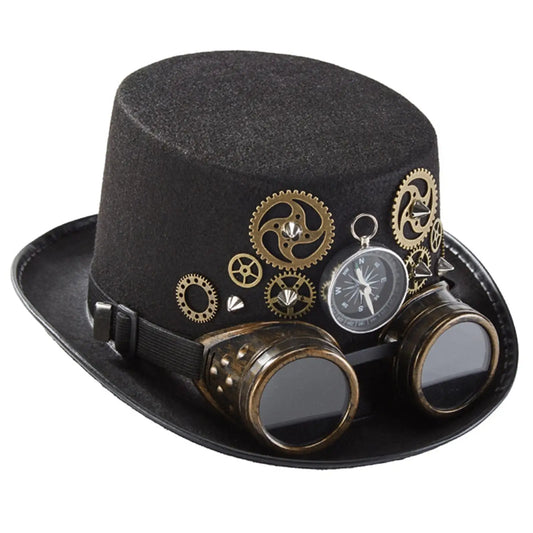 Steampunk Gears Top Hats with Goggles