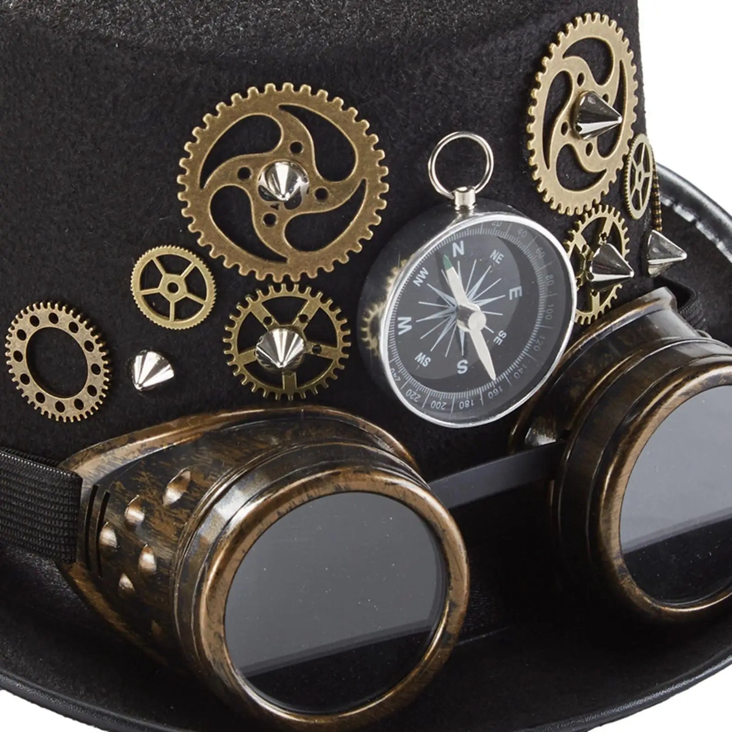 Steampunk Gears Top Hats with Goggles