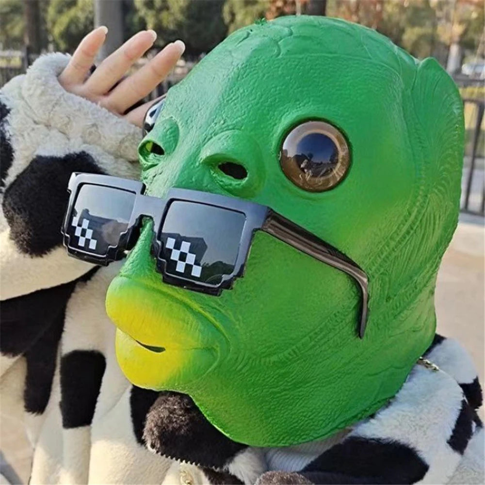 Funny Green Fish Head Mask for Adult