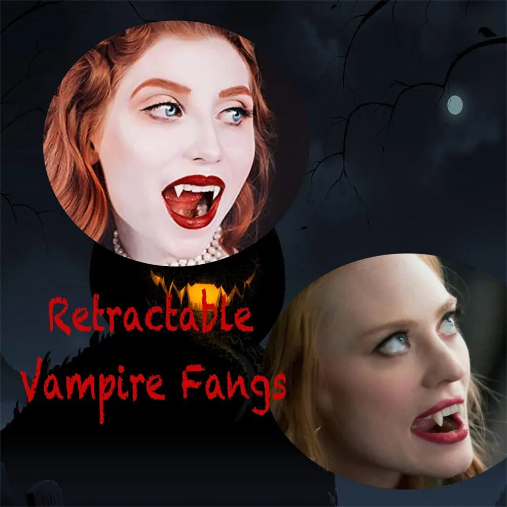 Retractable Halloween Vampire Teeth Dentures Cosplay