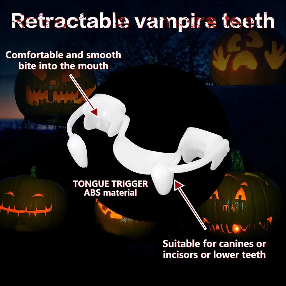 Retractable Halloween Vampire Teeth Dentures Cosplay