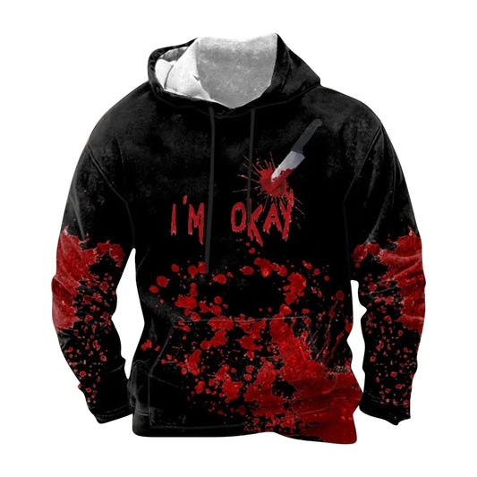 Bloody Halloween Print Casual Hoodie Holiday Costume