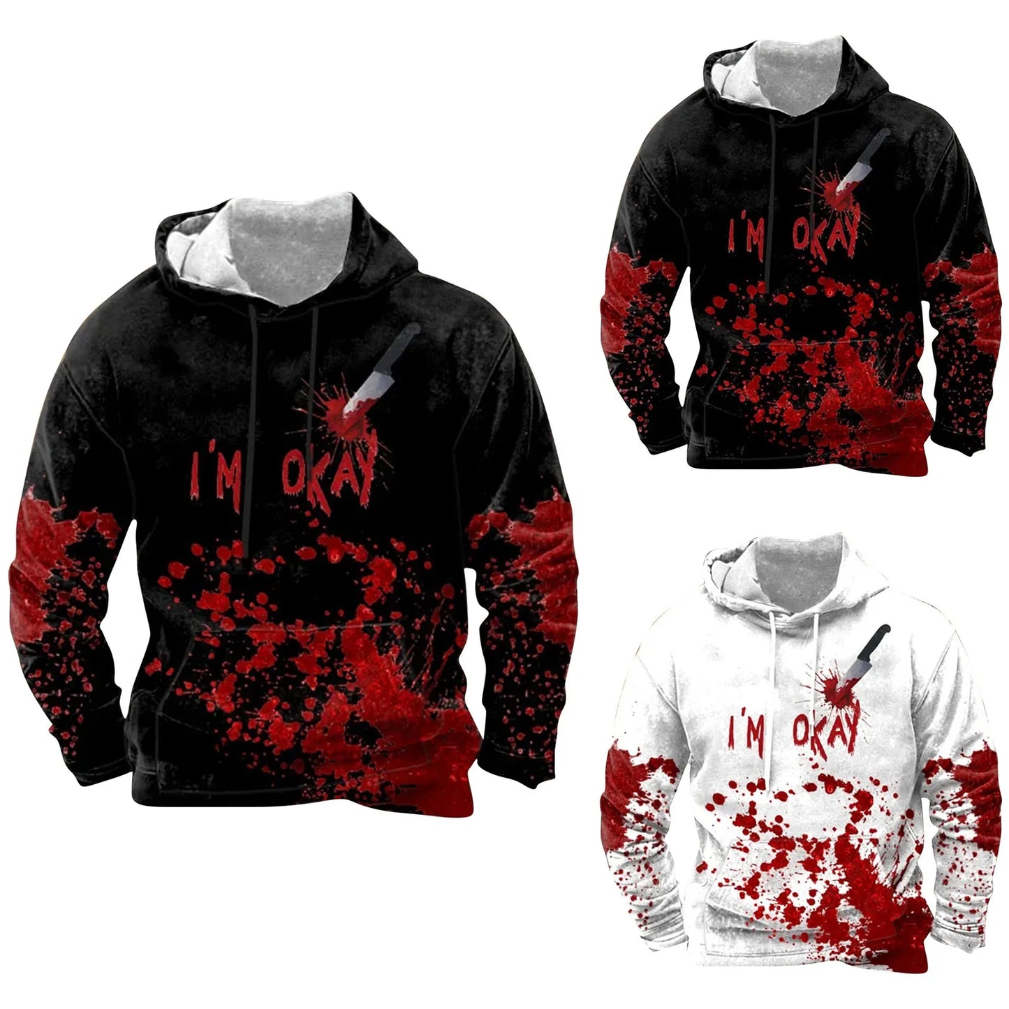 Bloody Halloween Print Casual Hoodie Holiday Costume