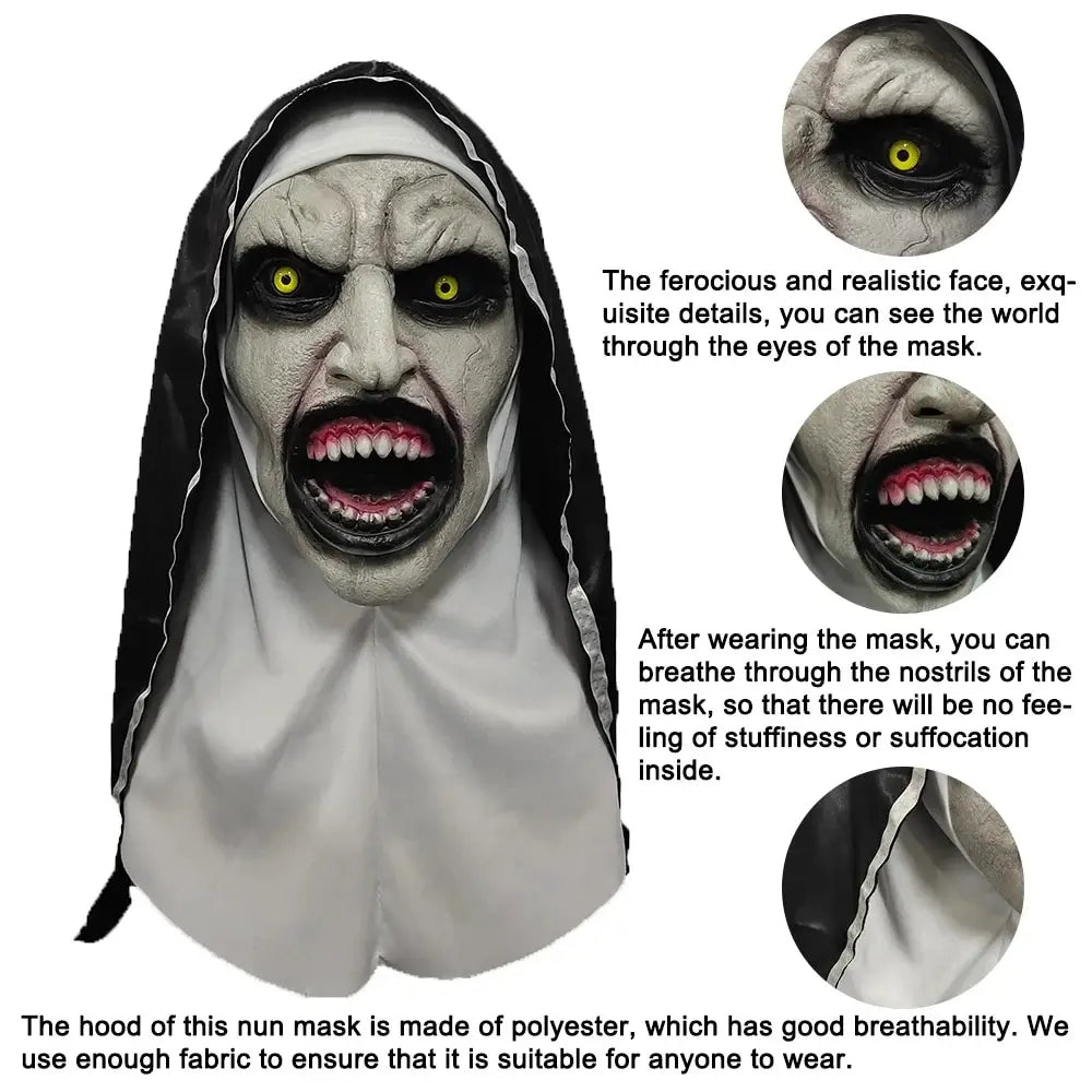 Horror Nun Mask Costume Props for Cosplay