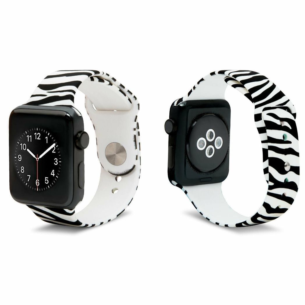 iWatch Silicone Sports Strap With Different Animal Prints, Rose or Skull Print