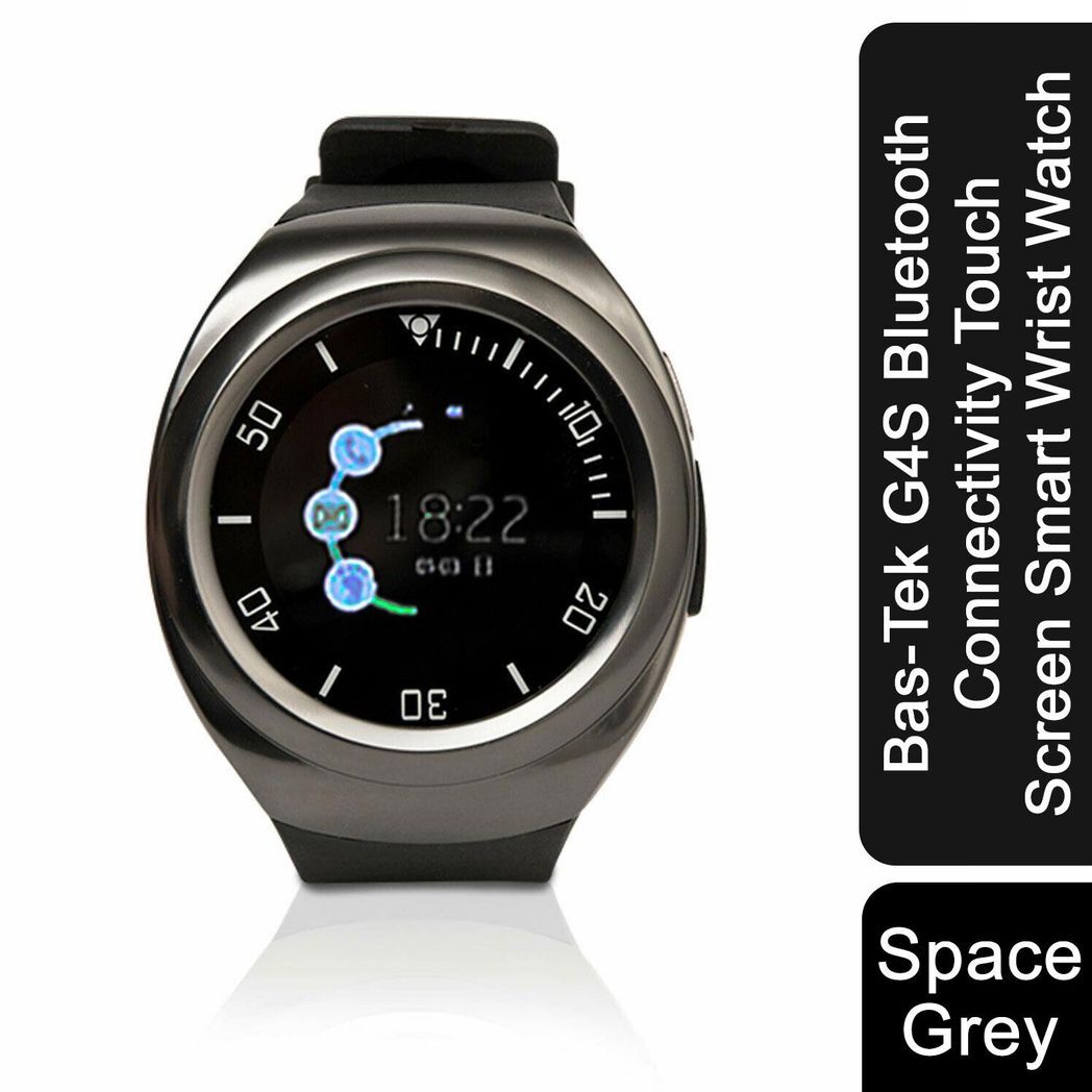 Bas-Tek G4S Bluetooth Connectivity Touch Screen Smart Wrist Watch, space Grey