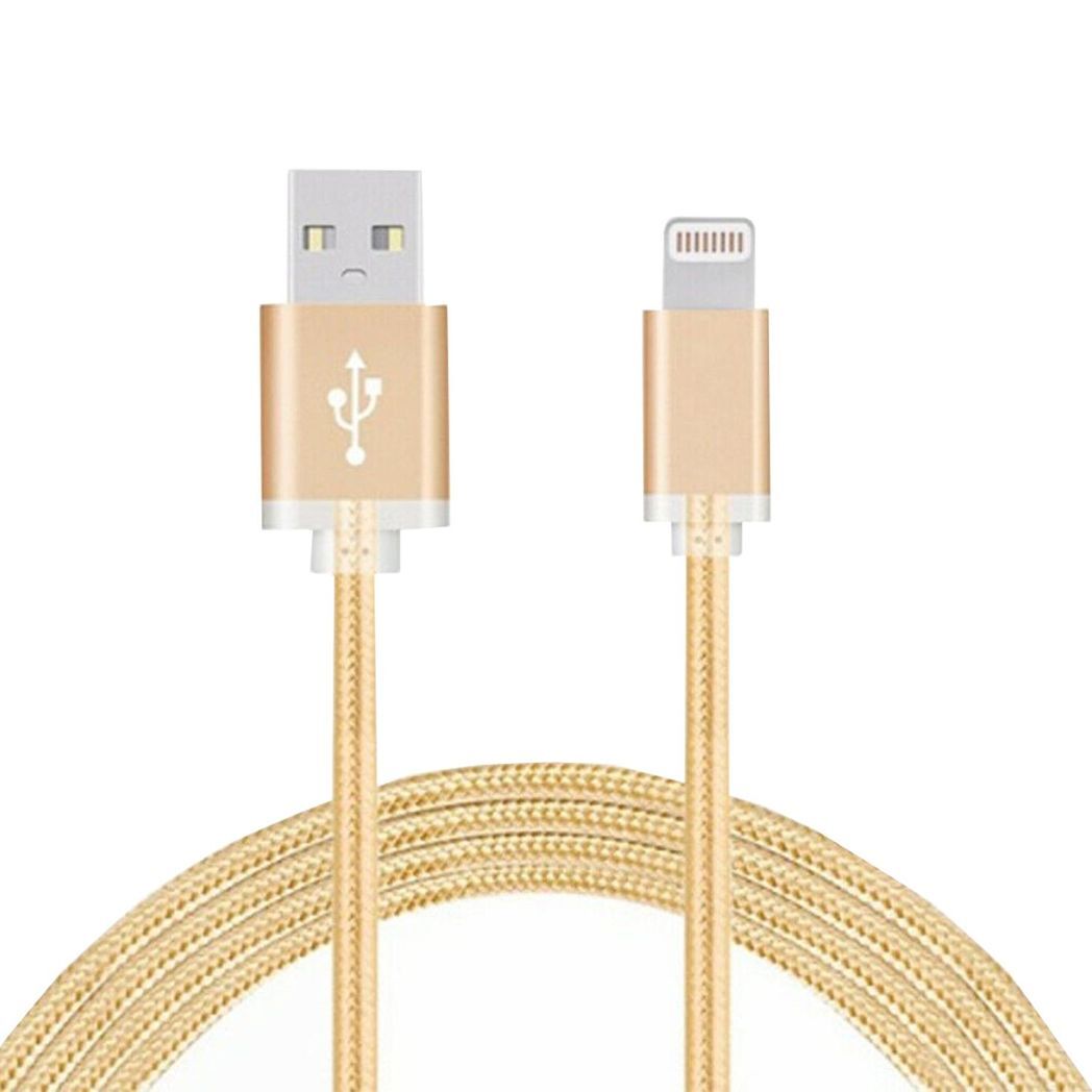 FX Powabud Nylon Braided USB Data Cable for Phone[Gold]