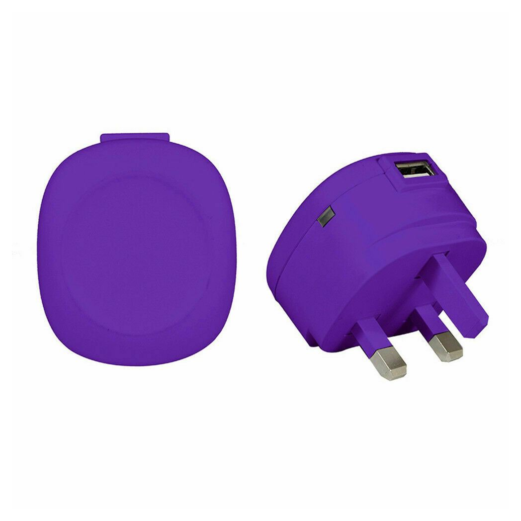 GVC 1A USB 3Pin Mains Charger, Colours Available