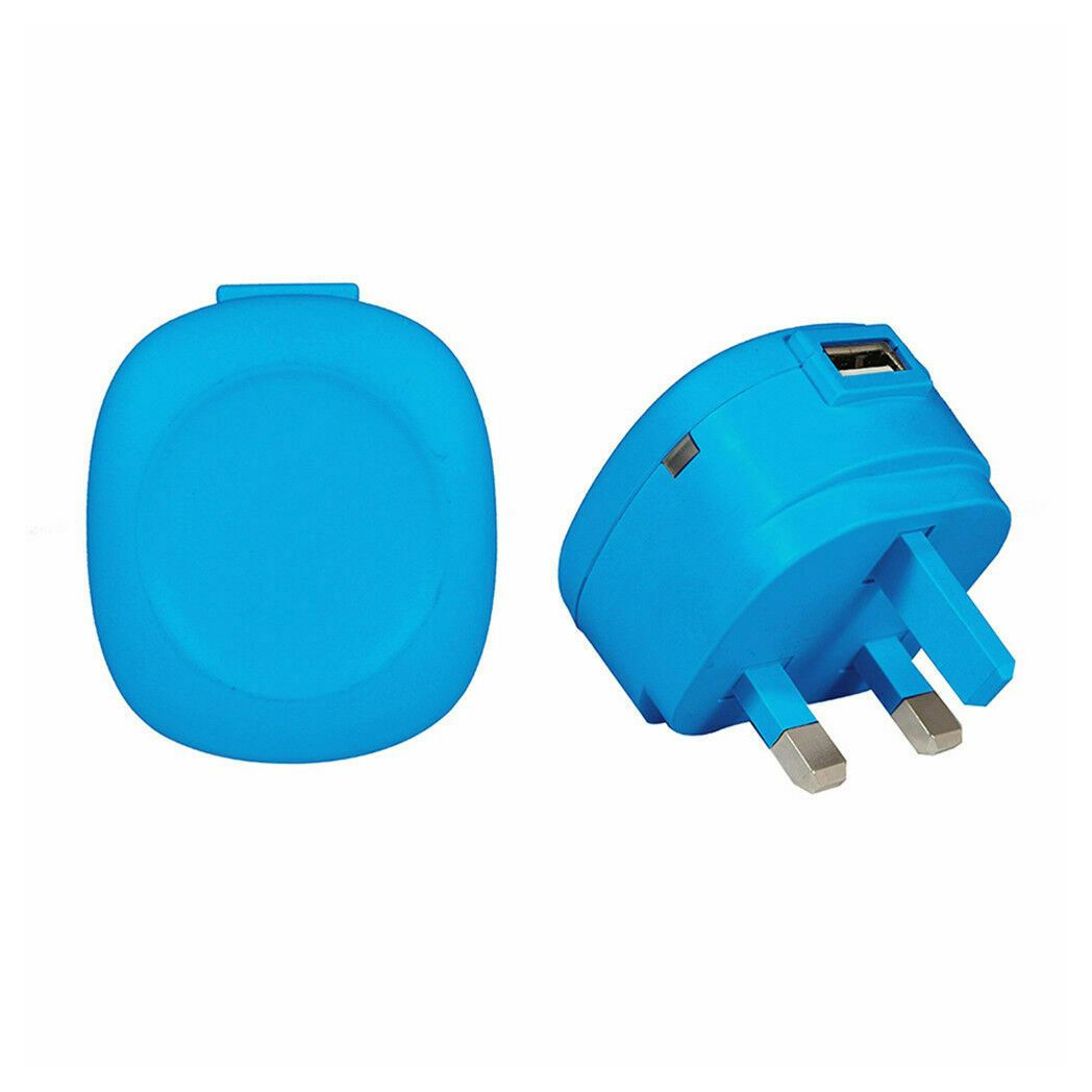 GVC 1A USB 3Pin Mains Charger, Colours Available