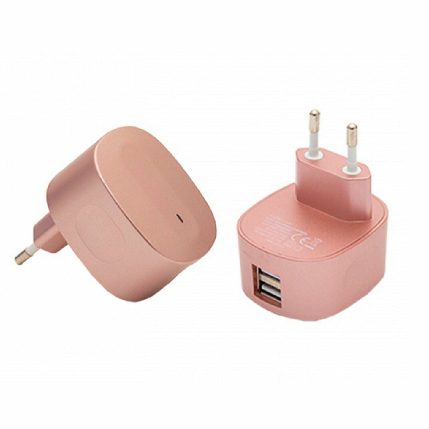 FX Multicoloured Dual USB Mains Charger 2.4 AMP Plug (EU), Rose Gold