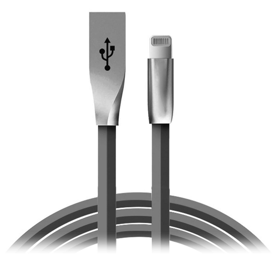 Spring Zinc Alloy Lightning to USB Sync and Charge Cable - 1 Metre, Space Grey