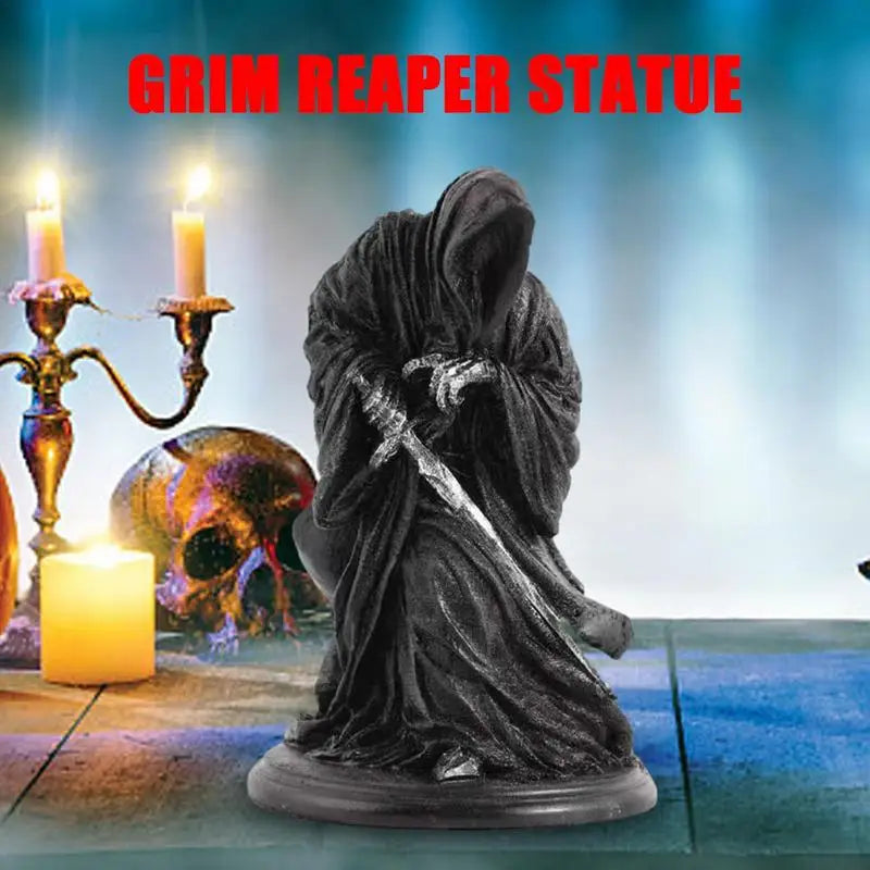 Gothic Holy Death Black Reaper Statue