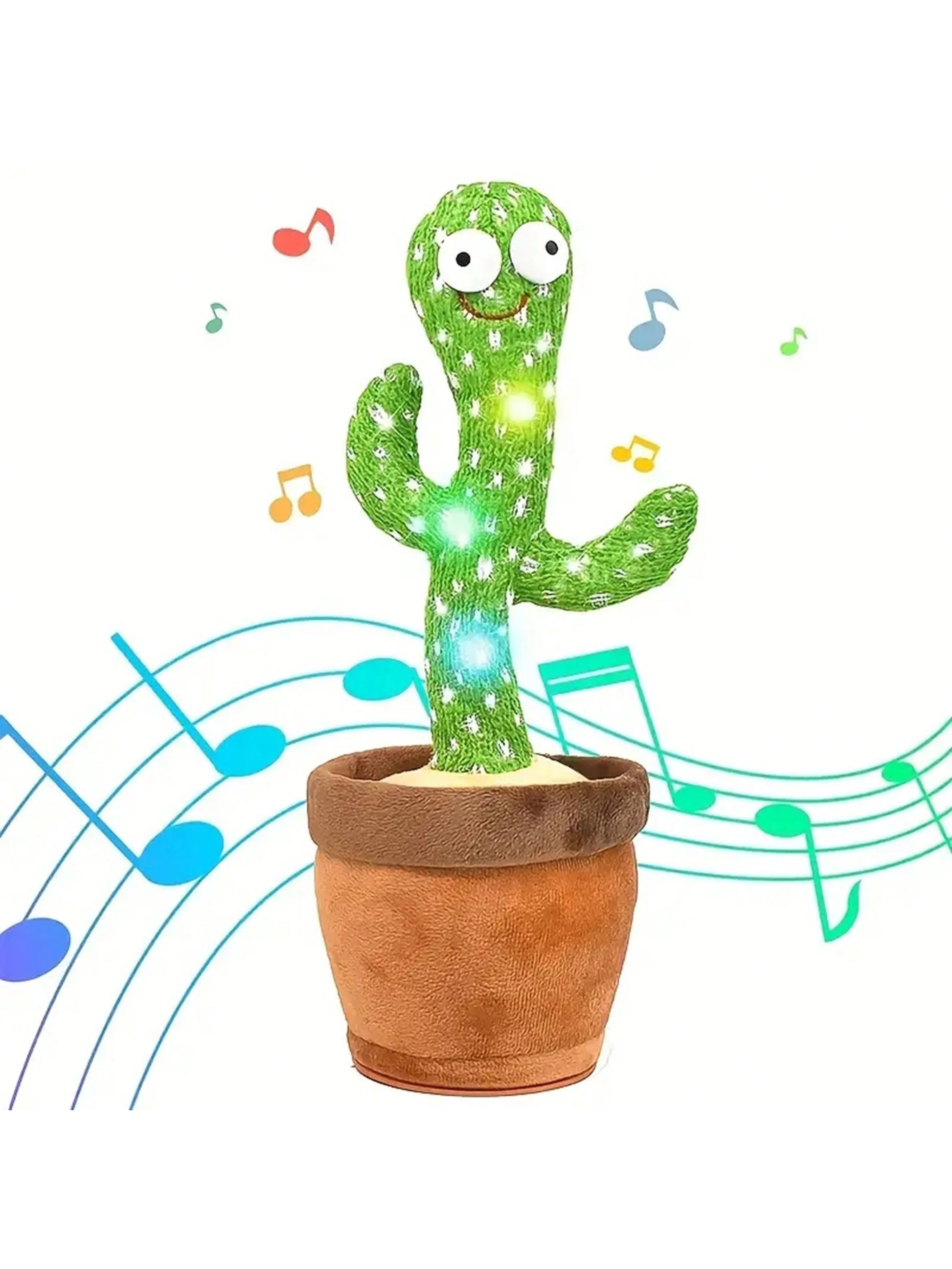 1Pc-Dancing Talking Cactus Toys for Baby Boys and Girls, Singing Mimicking Recording Repeating What You Say Sunny Cactus up Plus