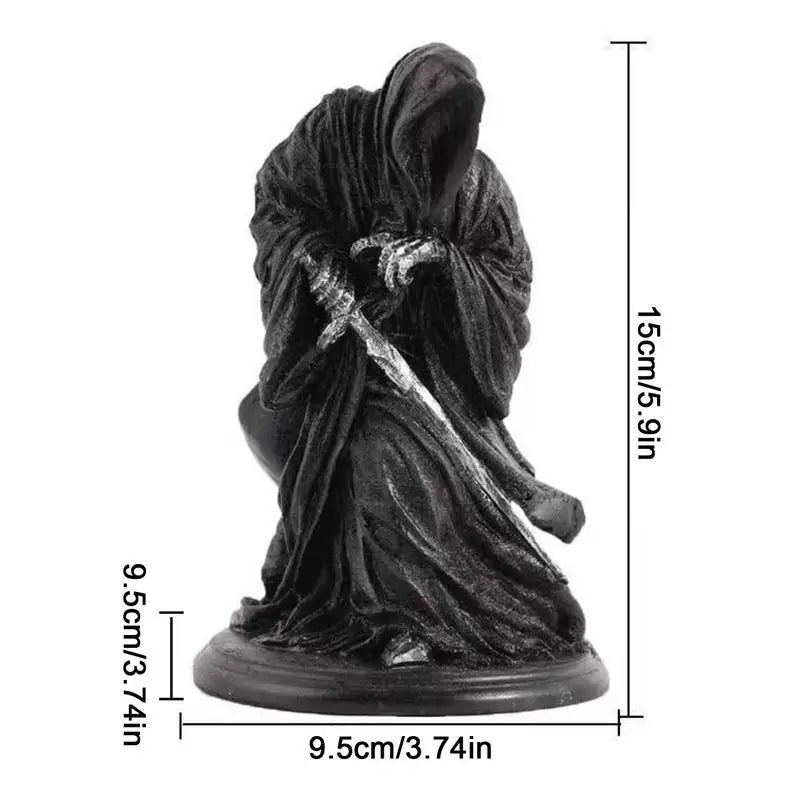 Gothic Holy Death Black Reaper Statue