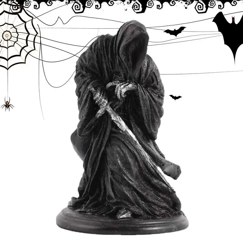 Gothic Holy Death Black Reaper Statue