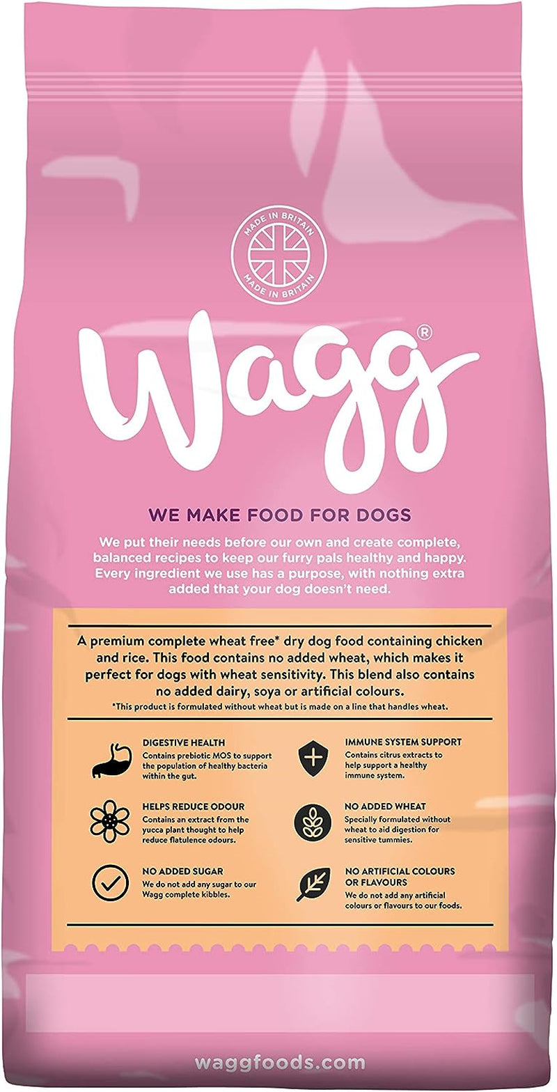 Wagg Complete Wheat Free Chicken Dog Food 2Kg - Pack of 4, Healthy Nutrition