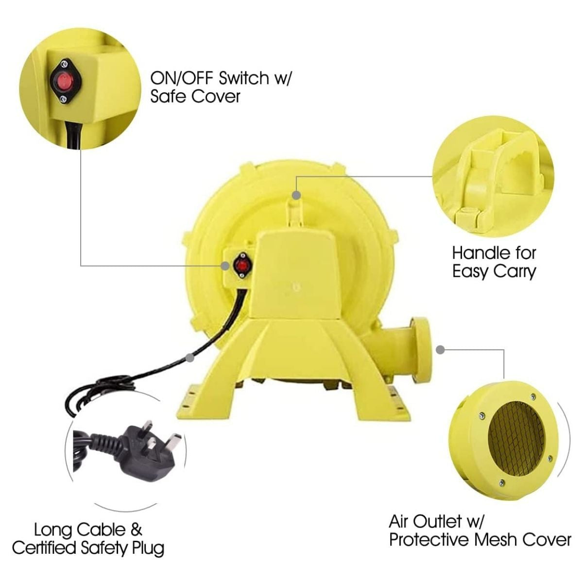 680W Powerful Inflatable Bouncy Air Blower with Handle