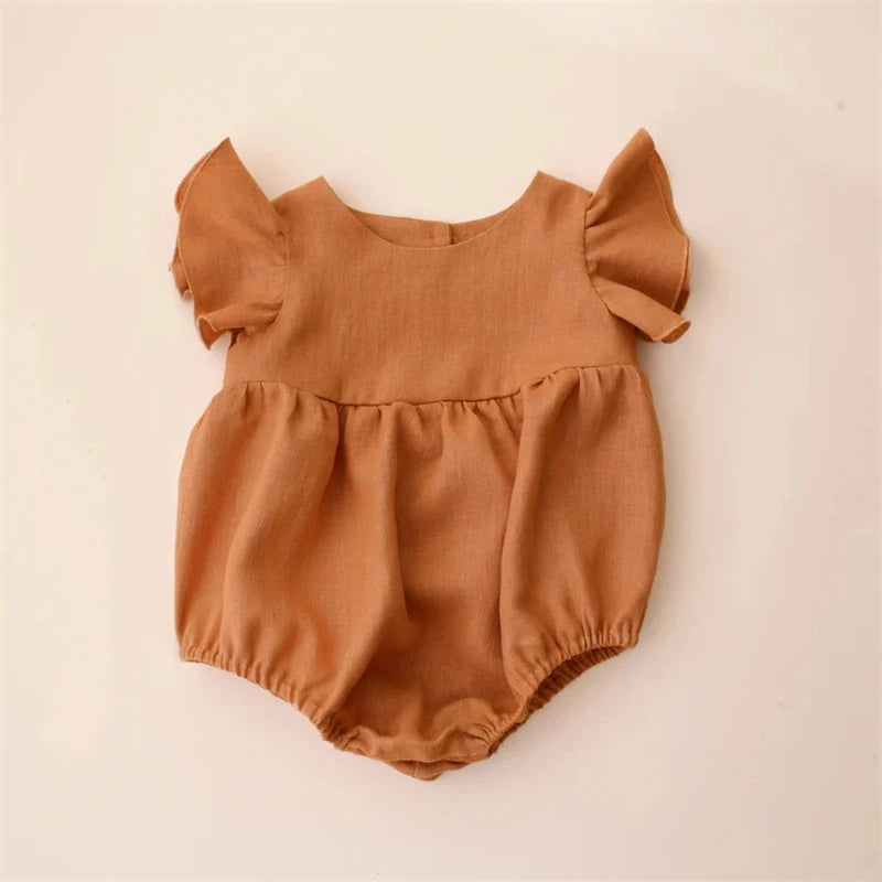 Baby Girl Clothes Summer Baby Romper Short Sleeves Linen Cotton Newborn Clothing One Piece Baby Clothes Girl Jumpsuits Fashion