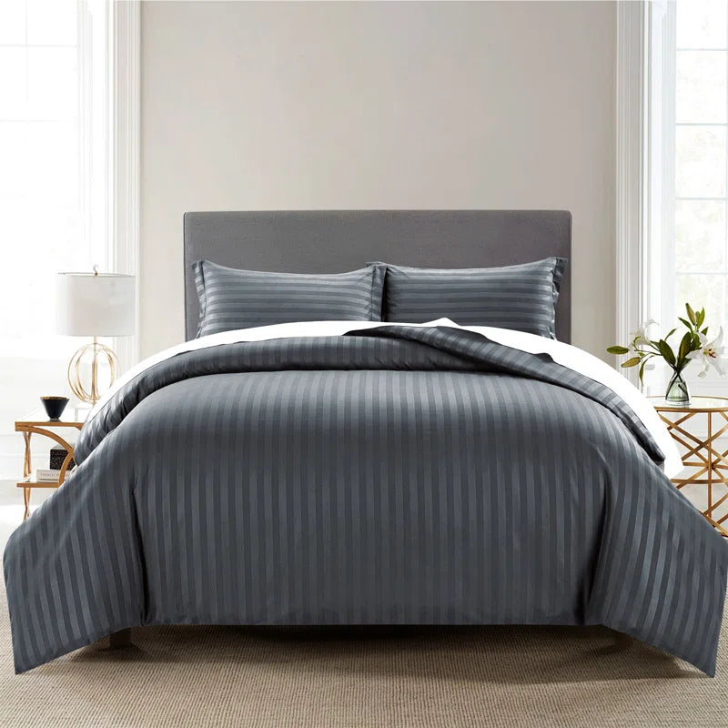 Thirlby Microfibre 250 TC Reversible Modern & Contemporary Duvet Cover Set with Pillow Cases