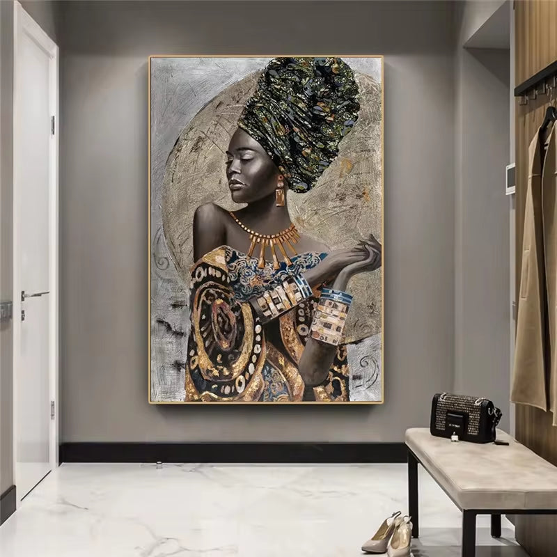 African Black Woman Graffiti Art Posters and Prints Abstract African Girl Canvas Paintings on the Wall Art Pictures Wall Decor